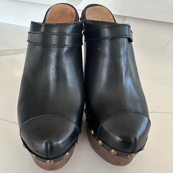 AUTH CHANEL Platform Clogs Mules Black 40/9 - Picture 3 of 8